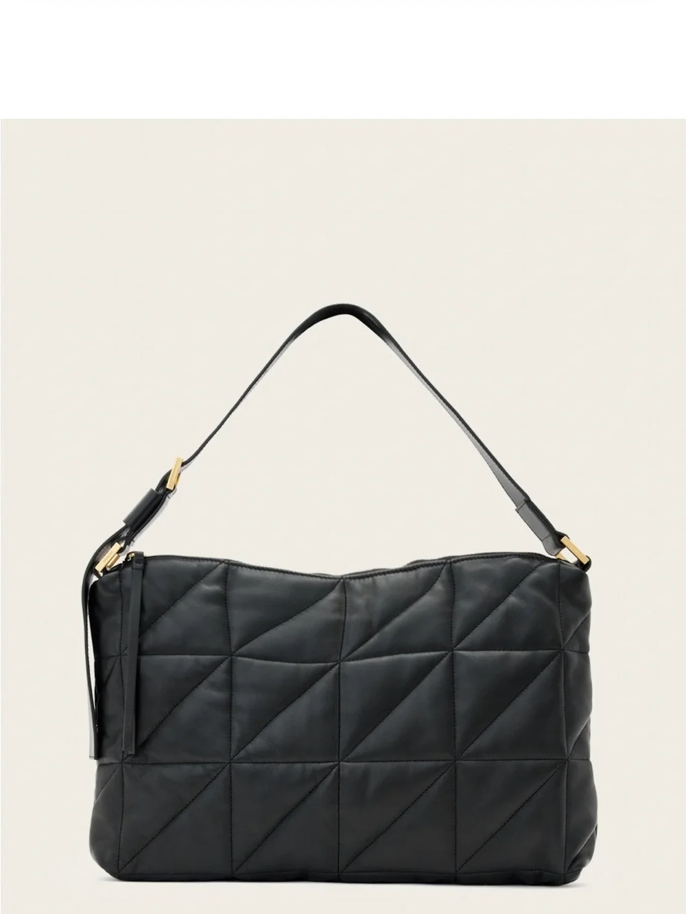 AllSaints Edbury Quilted Leather Shoulder Bag – Black – New With Tags & Dust Bag